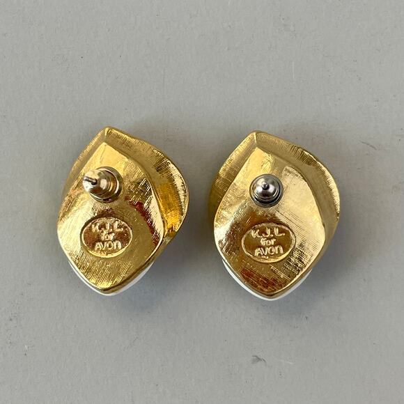 VTG 1988 Signed KJL for Avon Kenneth Jay Lane Midnight Rose Bridal Stud Earring - Picture 3 of 6